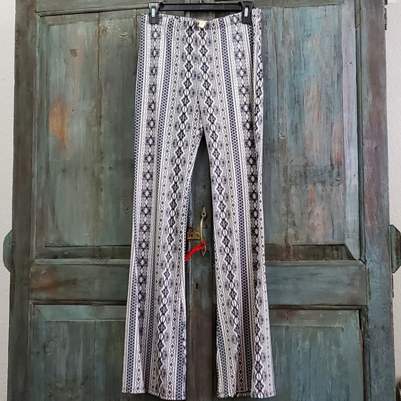 Hello Miss, Women's Boho Flare Bell Bottom Pants with High Waist - Picture 1 of 6